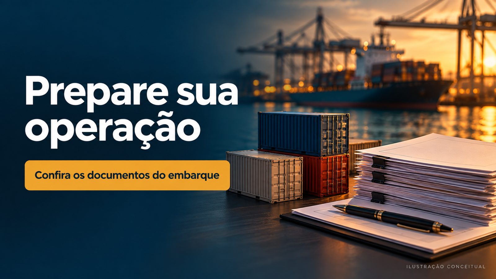 Prepare sua operação. Confira os documentos do embarque